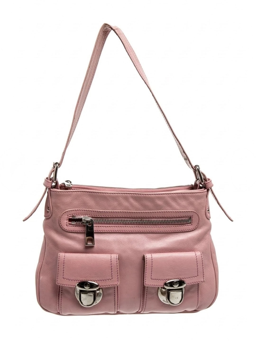 Women's Pink Leather Shoulder Bag